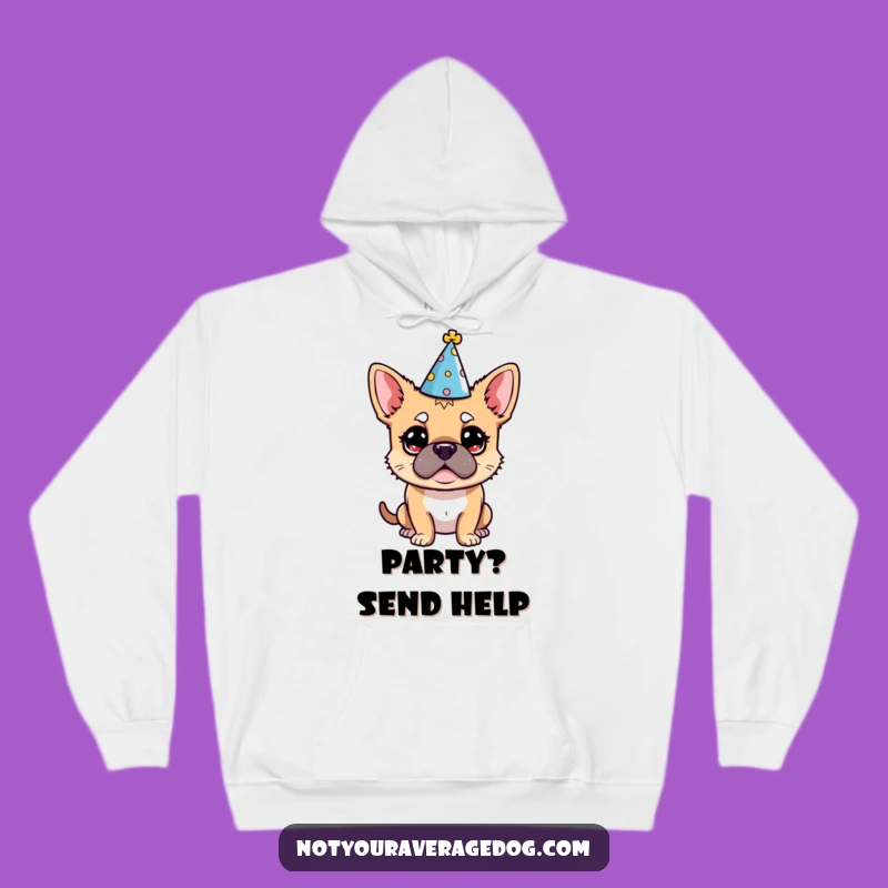 Funny Dog Party Hat Hoodie: Cozy & Comical Bewildered Pup