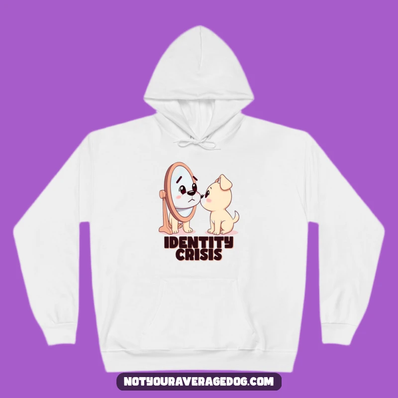 Cozy Funny Hoodie: Dog Sees Silly Stranger in Mirror, Ultimate Funny Gift