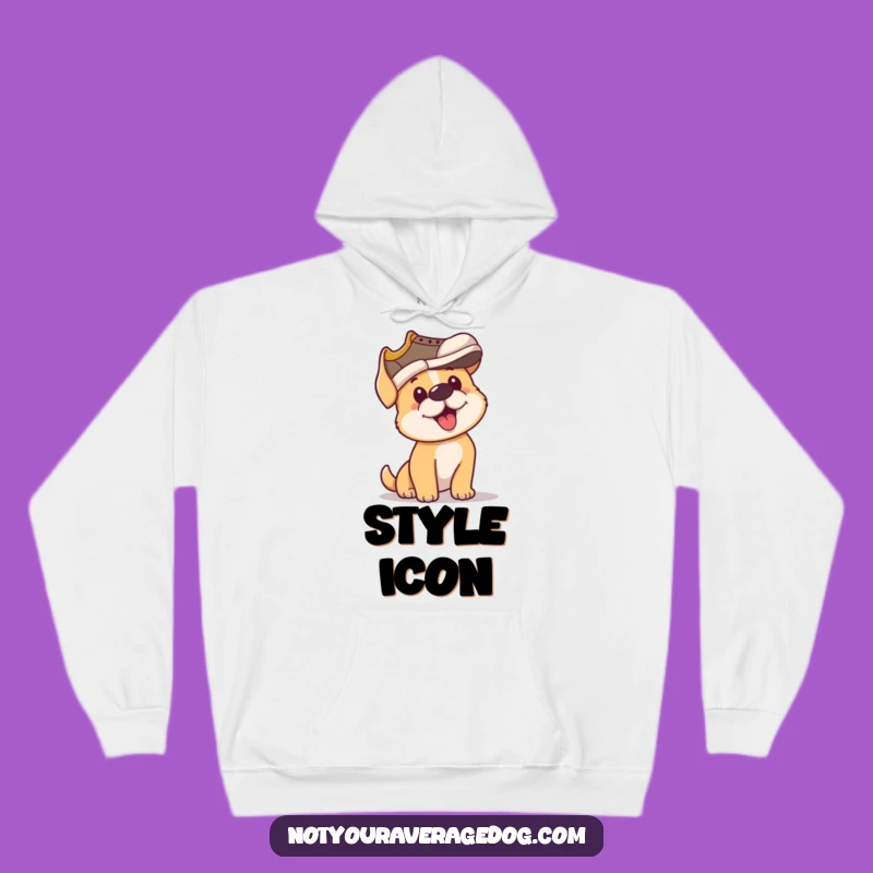 Cozy Funny Hoodie: Dog Wears Shoe Hat with Determination, Ultimate Funny Gift