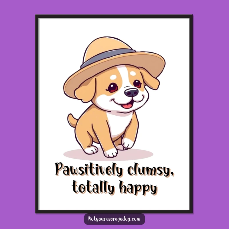 Free Printable Clumsy Dog Wall Art - Funny Downloadable Decor!