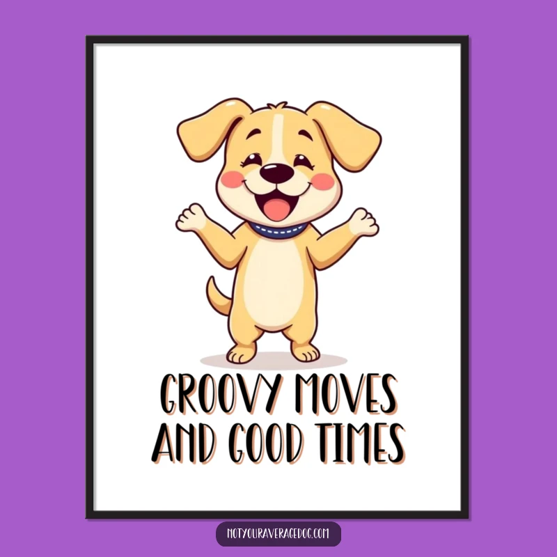 Free Printable Funny Dog Wall Art: Silly Dance Floppy Ears - Downloadable Art