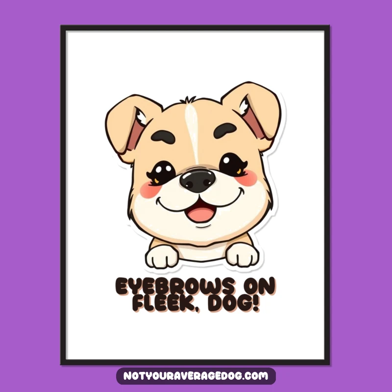 Free Printable Goofy Dog Art - Hilarious Downloadable Wall Decor with Expressive Eyebrows