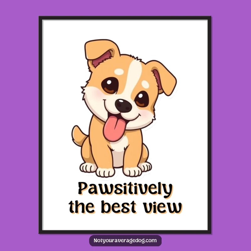 Free Printable Wall Art: Comical Dog Tongue LOL! Hilarious Downloadable Art for Laughs.