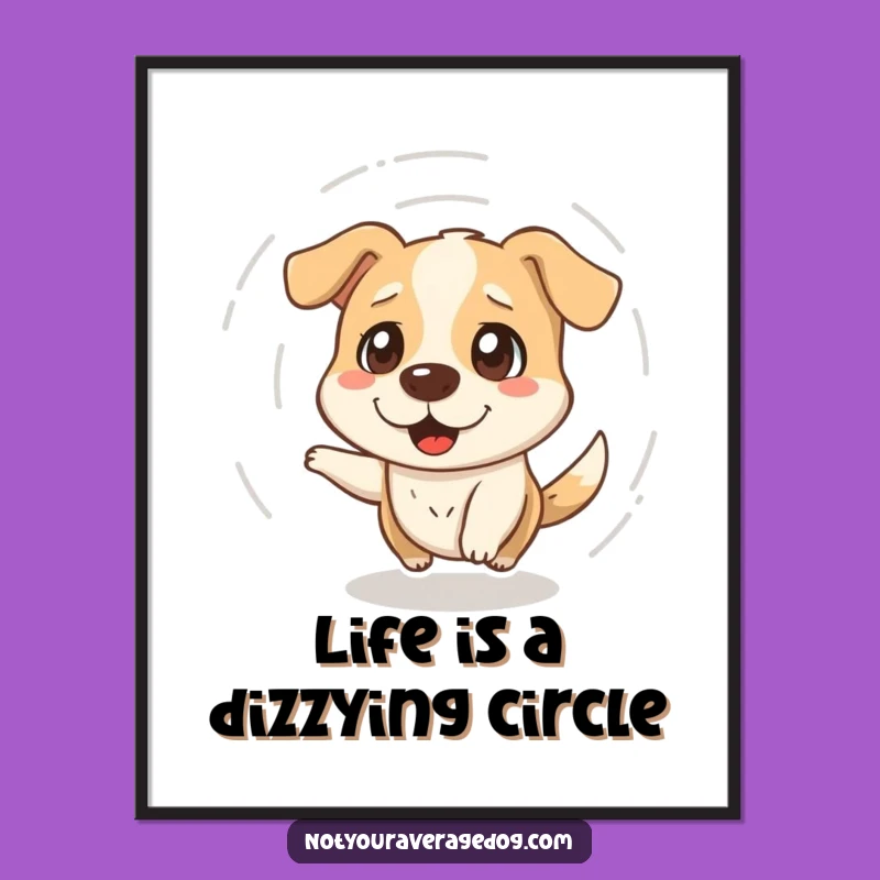 Free Printable Wall Art: Dizzy Dog Dreams, Hilarious Downloadable Art for Quirky Spaces
