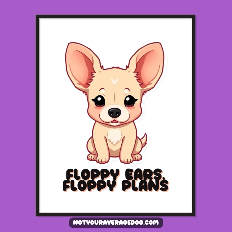 Free Printable Wall Art: Floppy Ear Dog - Hilarious Downloadable Decor for a Joyful Home