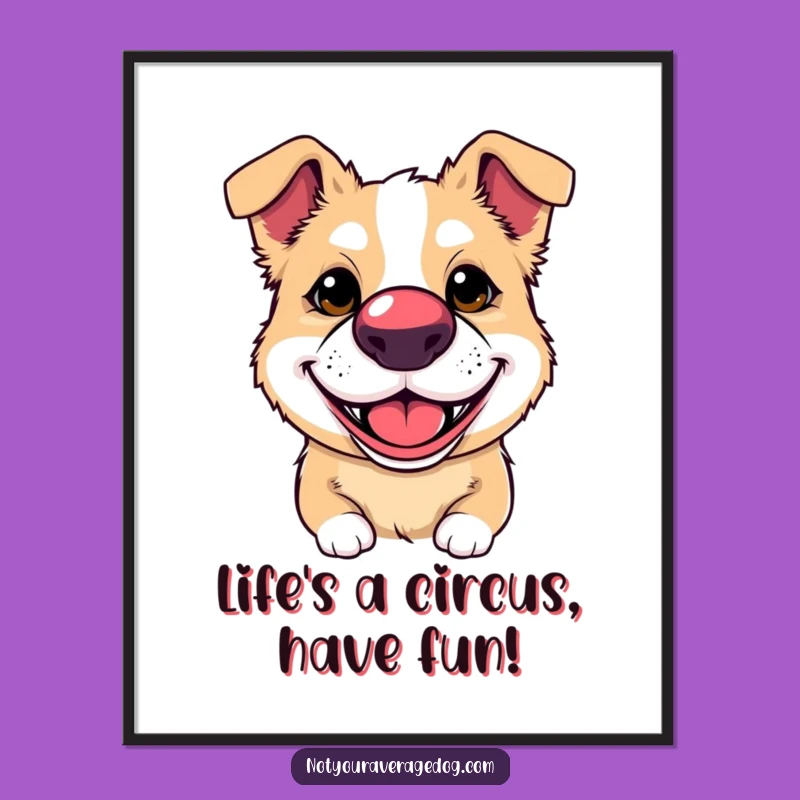 Free Printable Wall Art: Funny Clown Dog Humor Downloadable Decor