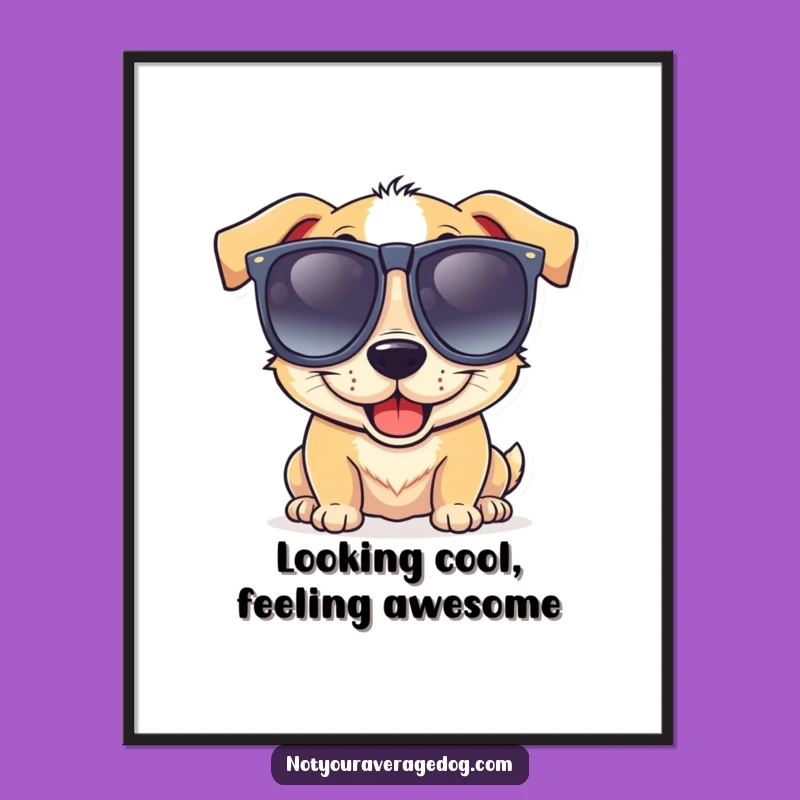 Free Printable Wall Art: Goofy dog's cool shades bring the fun!