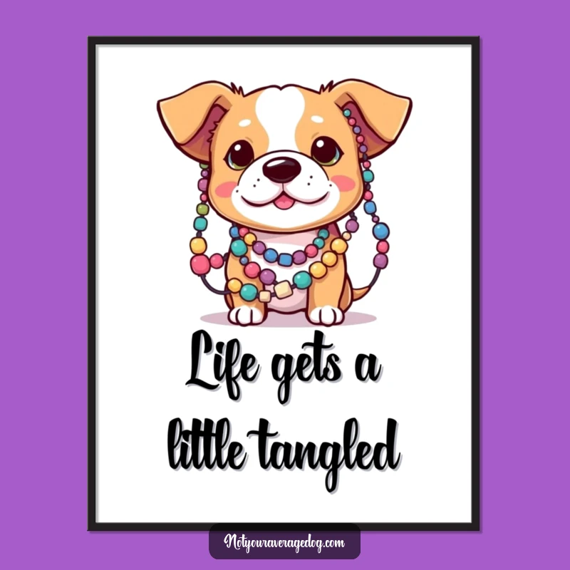 Free Printable Wall Art: Tangled Dog Charm, Hilarious Downloadable Art for Playful Homes
