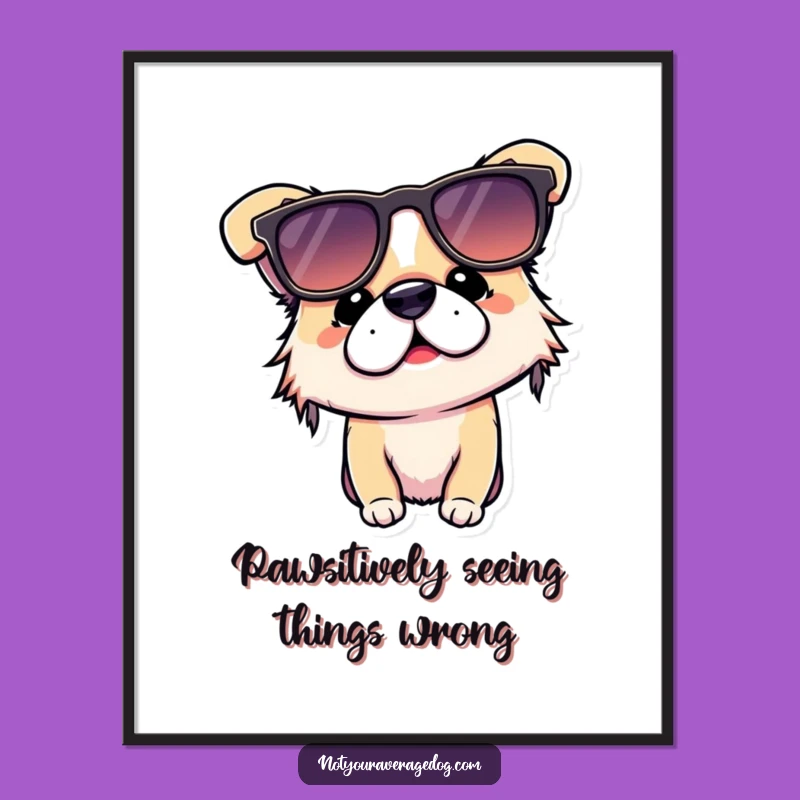 Free Printable Wall Art: Upside Down Shades Dog - Hilarious Downloadable Pet Art