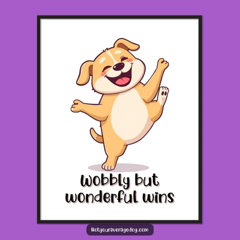 Funny Free Printable Wall Art: Dog Cartwheel - Hilarious Dog Art Downloadable Decor!