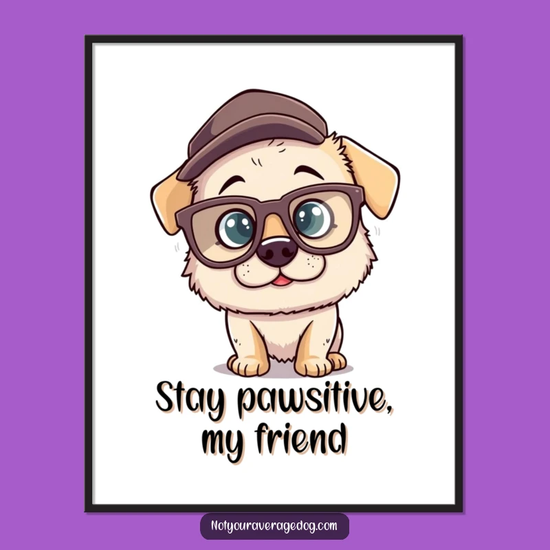 Funny Free Printable Wall Art: Silly Dog Glasses, Fun Downloadable Decor