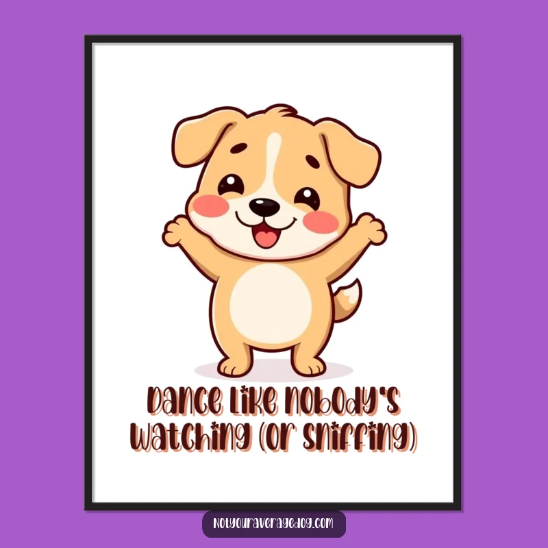Funny Free Printable Wall Art: Wiggle Dance Dog, Whimsical Downloadable Decor!