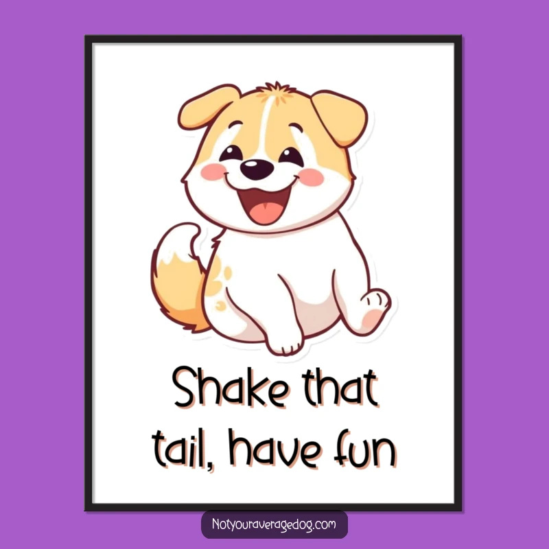 Funny Printable Wall Art: Dog's Happy Wiggle Butt, Hilarious Free Downloadable Decor for Dog Lovers