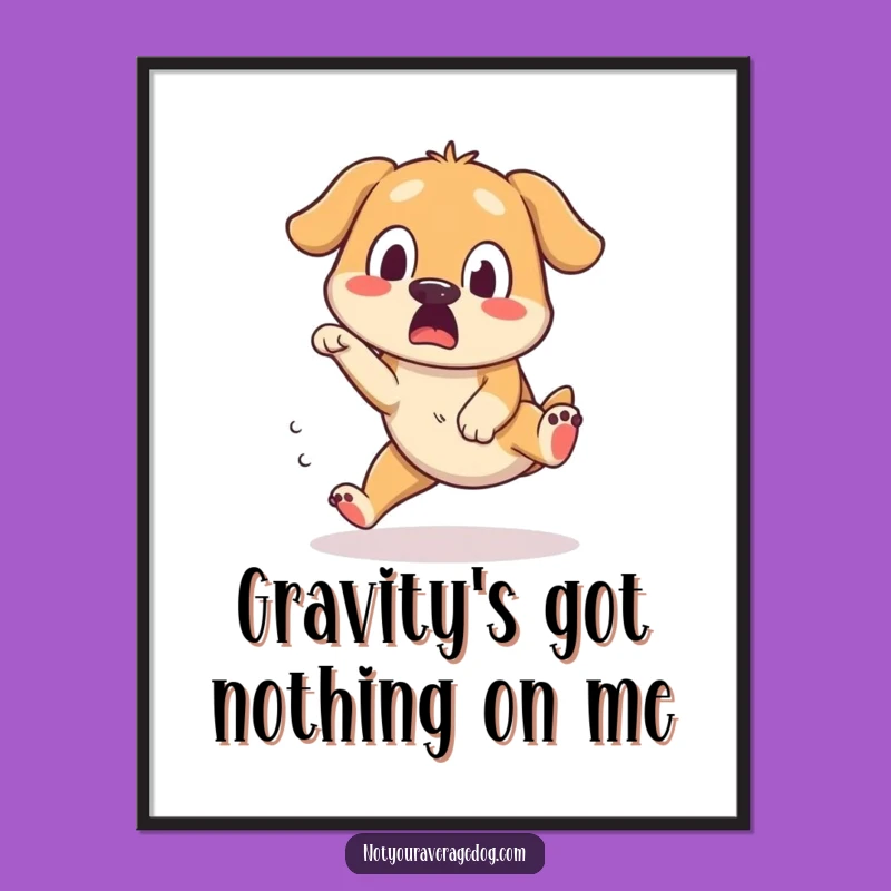 Funny Free Printable Wall Art: Tripping Dog Character, Hilarious Decor, Downloadable Pet Art
