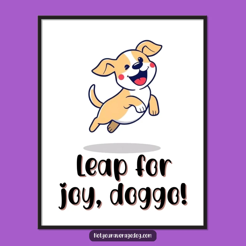 Free Printable Wall Art: Dog Jump Funny Silhouette Art Download