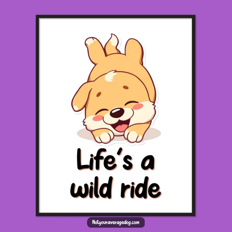 Free Printable Wall Art: Tumbling Dog Joy! Hilarious Downloadable Art for Your Walls.