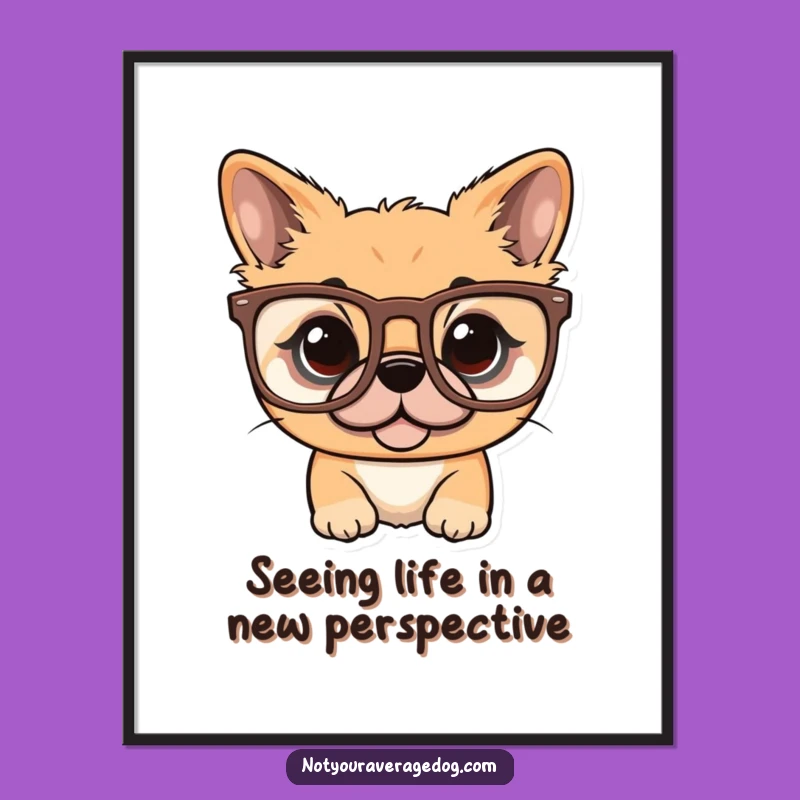 Funny Free Printable Wall Art: Dog in Oversized Glasses Decor