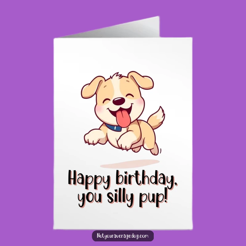 Free Printable Birthday Card Funny Dog Tongue Out Running Hilarious Downloadable Gift