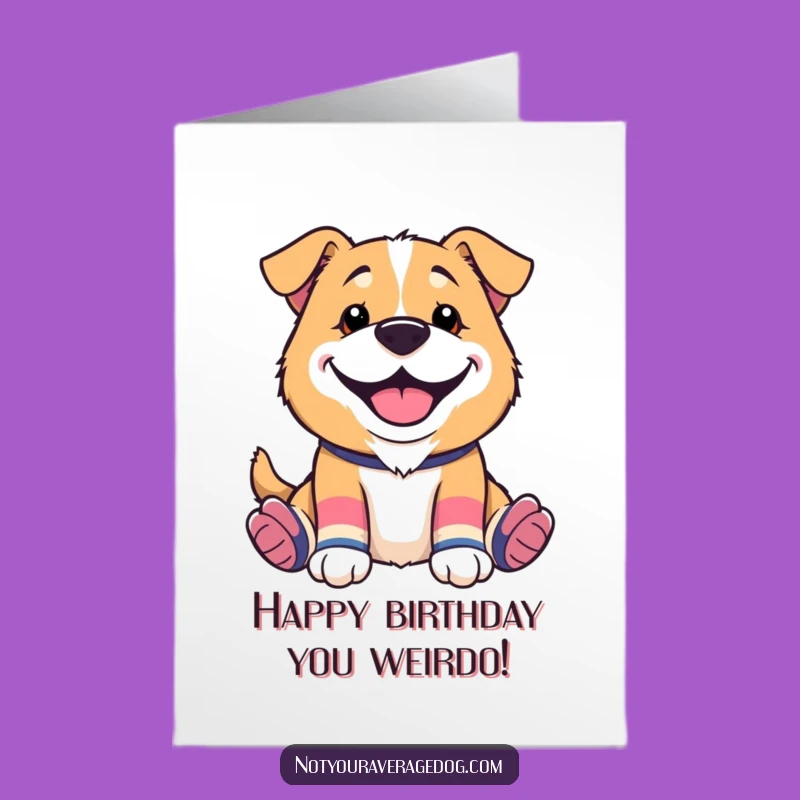 Free Printable Birthday Card: Silly Dog Mismatched Socks - Downloadable Funny Gift