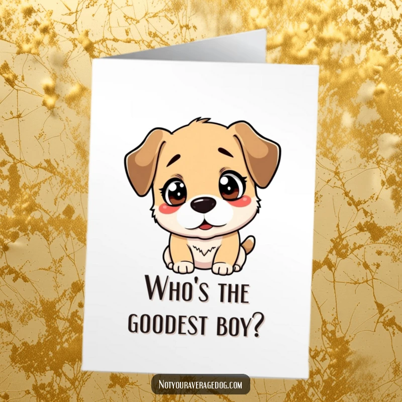 Funny Free Printable Birthday Card: Bewildered dog staring at its reflection, comically confused, perfect for a laugh.