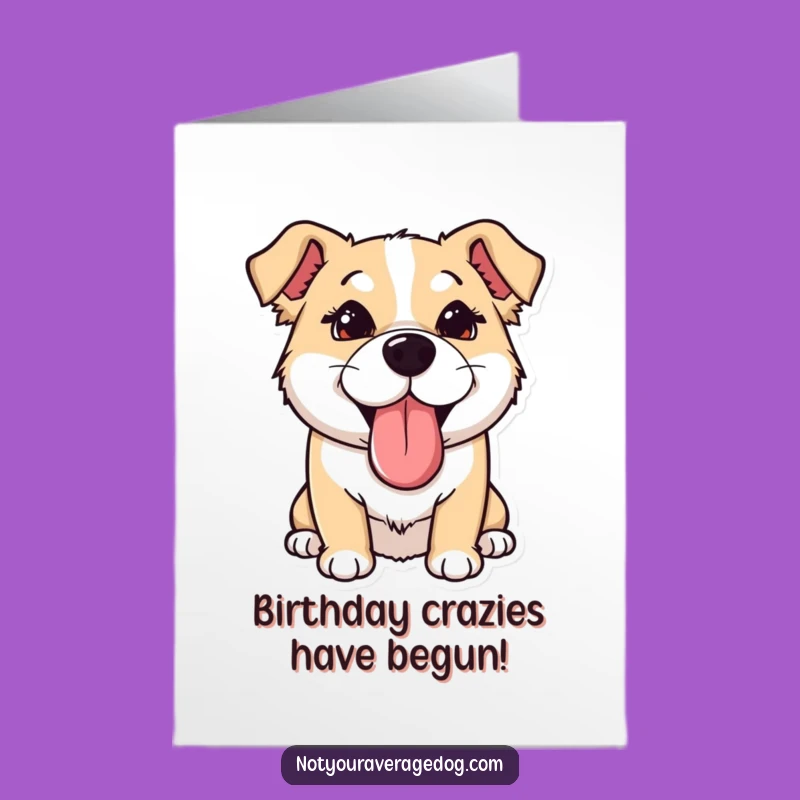Free Printable Funny Birthday Card: Goofy Dog Tongue Twist