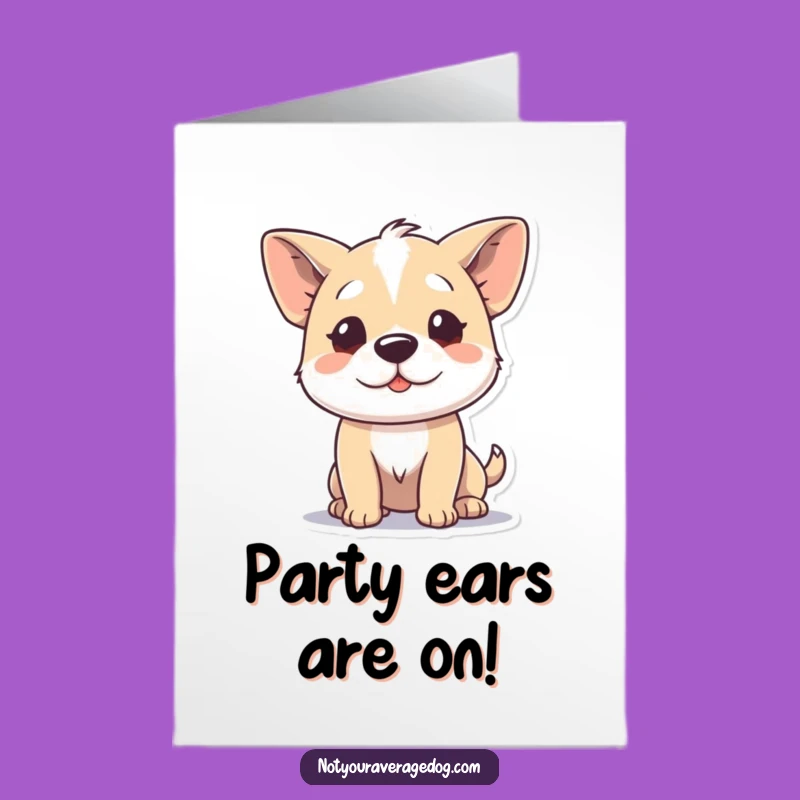 Free Printable Funny Dog Ear Card: Wiggle Birthday Fun - Downloadable Gift