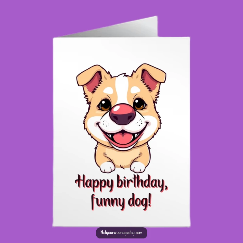 Free Printable Birthday Card: Funny Clown Dog Humor Downloadable Greeting
