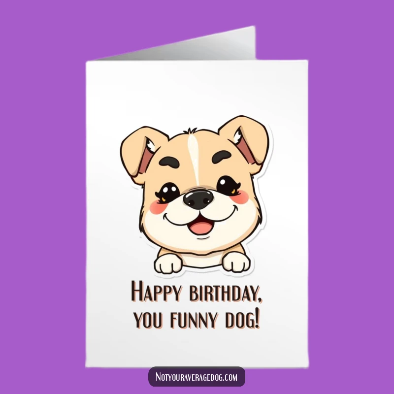 Free Printable Goofy Dog Birthday Card - Hilarious Eyebrows Downloadable Greeting for Pure Fun