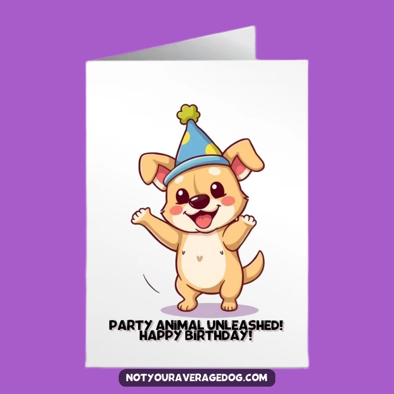 Funny Free Printable Birthday Card: Clumsy Dog Spin - Hilarious Downloadable Dog Gift