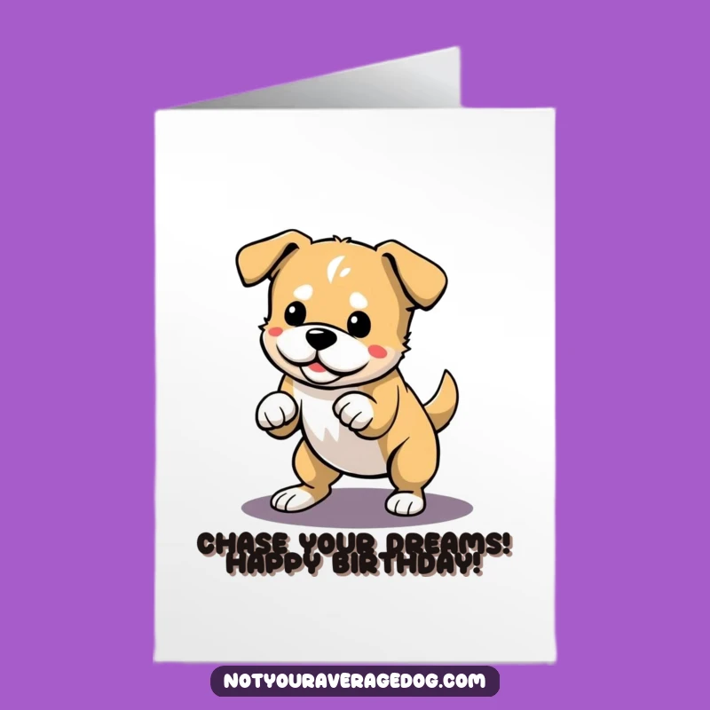 Playful Free Printable Birthday Card: Dog vs Shadow, Funny Downloadable Gift