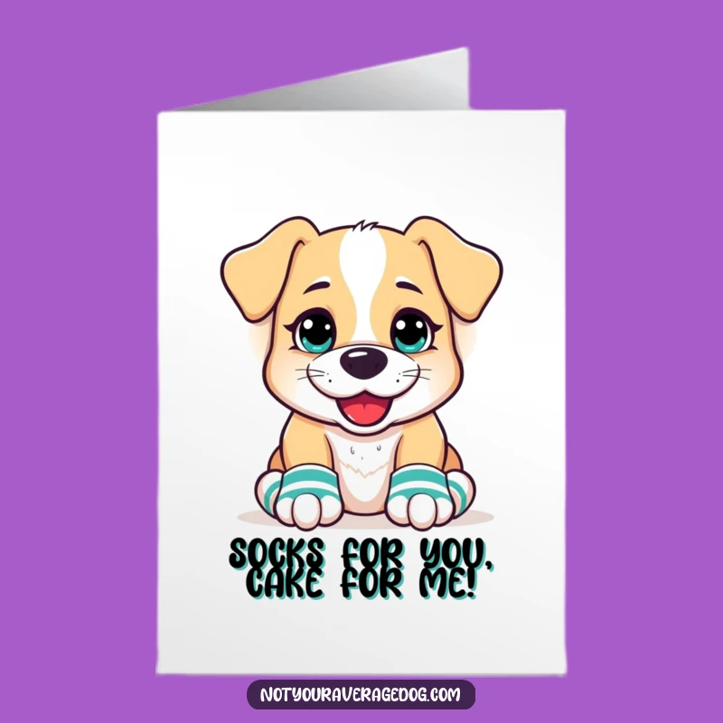 Free Printable Goofy Dog Birthday Card: Hilarious Mismatched Socks Design, Funny Dog Downloadable Gift
