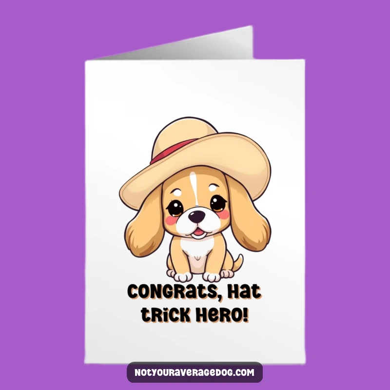 Free Printable Congrats Card: Dog in Hat Funny Achievement Download