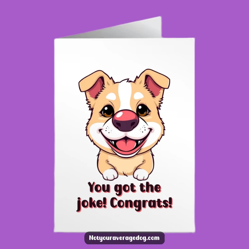 Free Printable Congrats Card: Clown Dog Celebration Downloadable Greeting