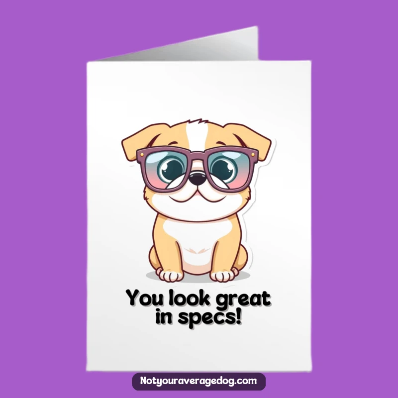 Free Printable Congrats Card Funny Dog Oversized Glasses Hilarious Downloadable Gift