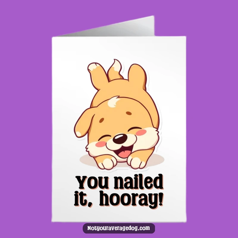 Free Printable Congrats Card: Happy Tumbling Dog! Great Downloadable Gift Idea.