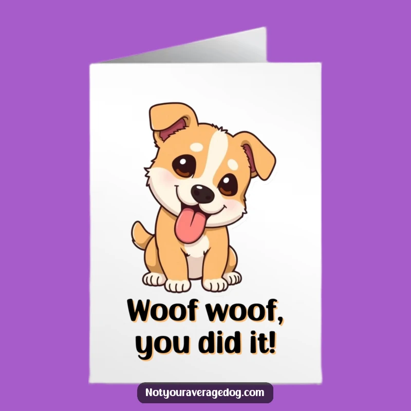 Free Printable Congrats Card: Hilarious Dog Tongue LOL! Great Downloadable Gift Idea.