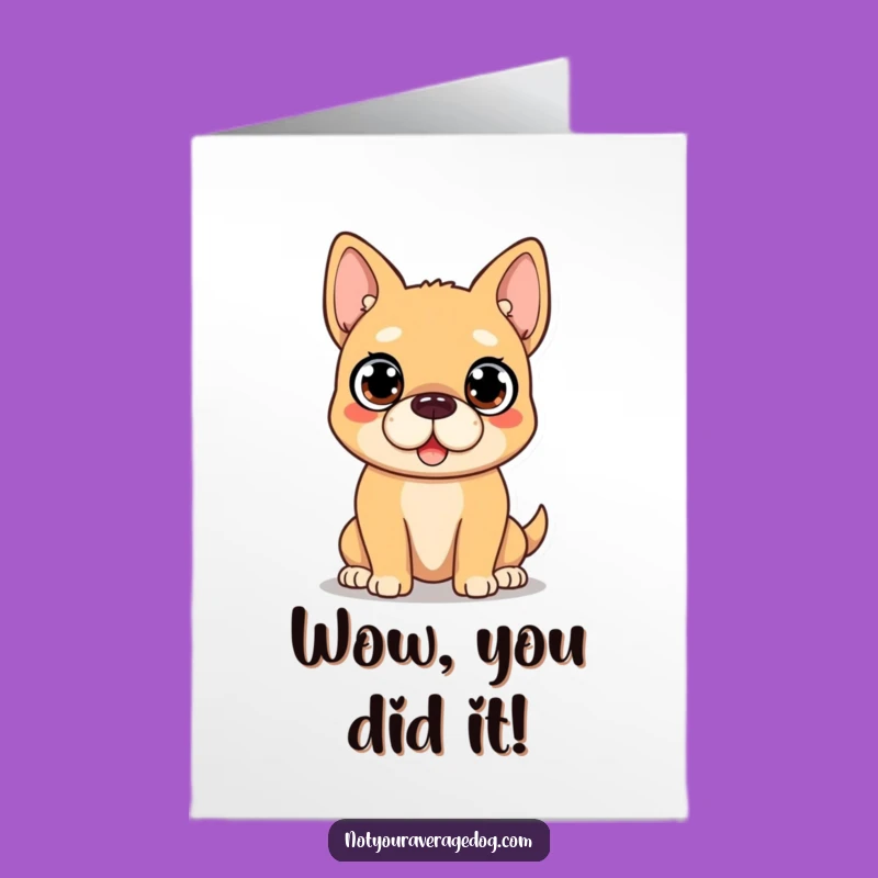 Free Printable Congrats Card: Surprised Dog's Big News - Funny Downloadable Gift