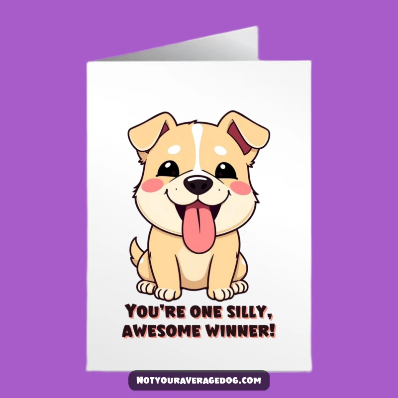 Free Printable Congrats Card: Funny Dog Face Tongue Out, Hilarious Downloadable Gift