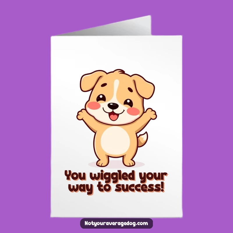 Free Printable Congrats Card: Wiggle Dog Dance, Joyful Downloadable Celebration!