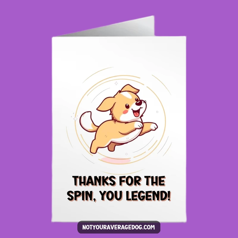 Free Printable Thank You Card: Dizzy Dog Tail Chase, Funny Downloadable Gift