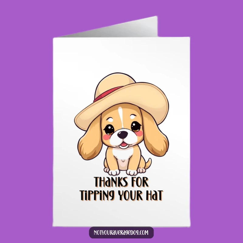 Free Printable Thank You Card: Dog in Hat Funny Thanks Download