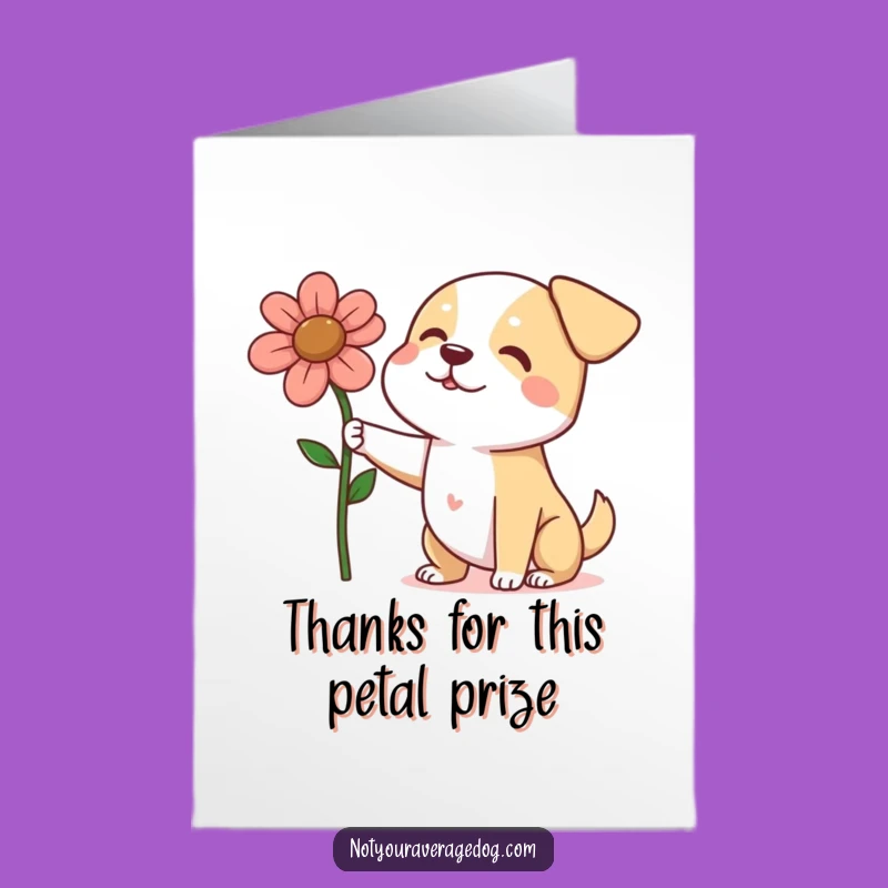 Free Printable Thank You Card: Dog's Flower Gift, Heartfelt Downloadable Gift for Gratitude