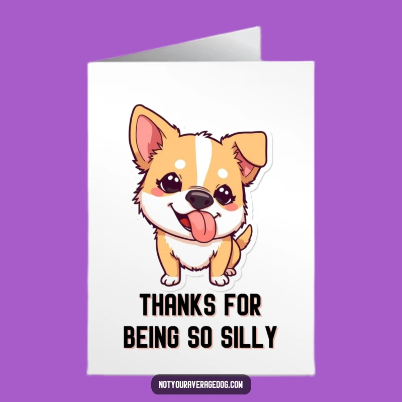 Free Printable Thank You Card: Playful Dog Tongue Out - Downloadable Quirky Gift