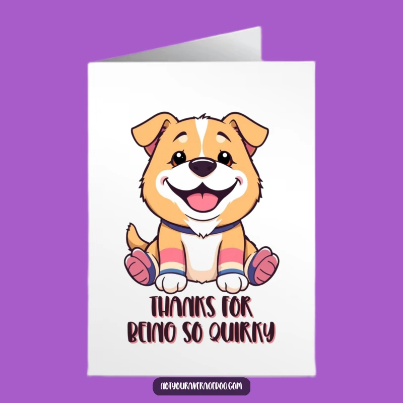 Free Printable Thank You Card: Quirky Sock Dog - Downloadable Humorous Gift