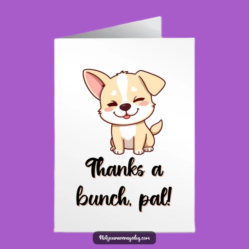 Free Printable Thank You Card: Mischievous Dog Wink! Unique Downloadable Gift.