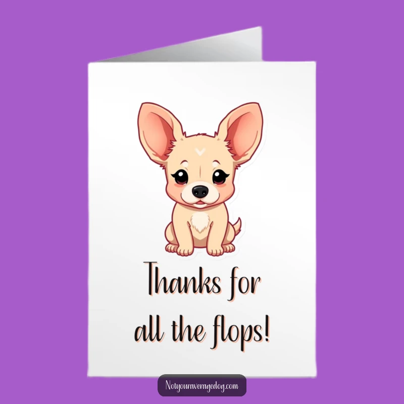 Free Printable Thank You Card: Floppy Ear Dog - Express Gratitude with a Hilarious Canine Twist