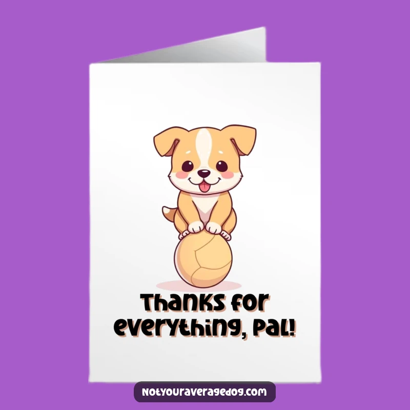 Free Printable Balancing Dog Thank You Card - Adorable Canine Downloadable Greeting for Gratitude