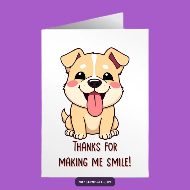 Free Printable Thank You Card: Funny Dog Face Tongue Out, Hilarious Downloadable Gift