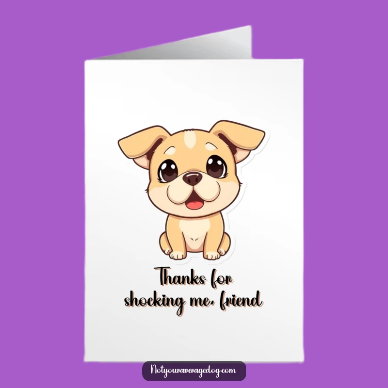 Free Printable Funny Thank You Card: Surprised Dog Ears - Downloadable Grateful Shock
