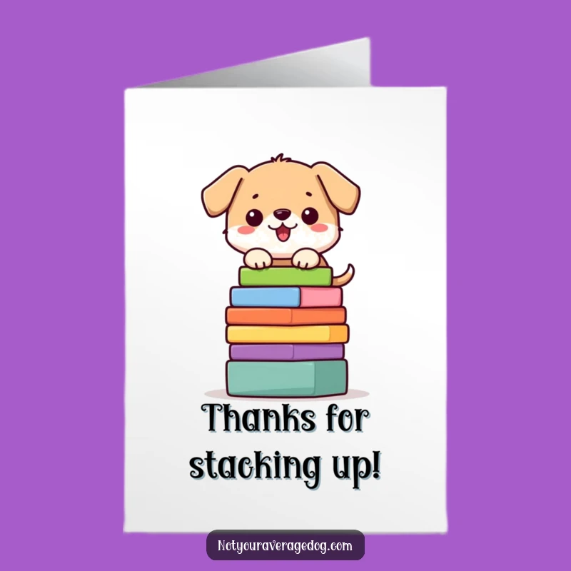 Free Printable Thank You Card: Dog Blocks Balance Funny Downloadable Gift